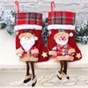 30 x 15cm Verificar Meias de Natal Decorações de árvore de Natal enfeites de decoração interior CO523