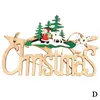 Decorazioni natalizie Dooring Appeso Ornamenti in legno Merry Decorazione per la casa Santa Claus Anno 2021 Navidad XMA H6M6