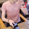 Polo estiva da uomo a maniche corte t-shirt in cotone tendenza versione coreana dell'auto-coltivazione casual bello ga 210420