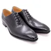 Mannen oxford schoenen klassieke stijl brogue lederen zwart bruin lace-up formele bruiloft kantoor jurk