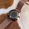 Womens Fashion Watch Rose Gold Black Dial 32MM 36MM الكوارتز الفولاذ المقاوم للصدأ سيدة الساعات Orologi دا دونا دي لوسو