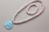 New Children's Beaded Shell Gradient Beaded Bracelet and Necklace Set Colorful Shiny Faux Pearl Jewelry