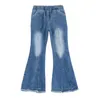 Джинсовые джинсы для девочек джинсы джинсы для ботинок брюки Solid Kids Teenage Spring осень детей для девочек 4 6 9 12 14 лет 296а