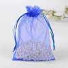 100 pcs/lot 10x15 cm 21 couleurs cordon Organza bijoux emballage noël fête de mariage faveurs cadeau sacs pochettes