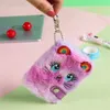 NEWCute Cat Plush Notebook For Girls Party Favor Kawaii Pendant Keychain Furry Cats Notebook Daily Planner Journal Book Note Pad RRF12438