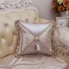 Luxuriöser Kissenbezug im europäischen Stil mit Quasten-Taille für Sofa, Damast, dekorativer Kissenbezug, Kissen/Dekorativ