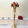 98cm lång vintage blomma vase pot party dekoration metall trumpet bröllop äktenskap ceremoni jubileumscentrum centerpiece dekor