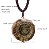 Orgonite Necklace Sri Yantra Pendant Sacred Geometry Tiger Eye Energy For Women Men Jewelry 210721