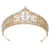 Royal Queen Zircon Tête De Mariée Bijoux De Mariage Couronne Fête D'anniversaire Diadèmes Princesse Coiffure Ornements De Cheveux Pageant Accessoires X0625