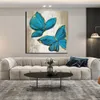 Modern Blue Butterfly Poster Wall Art Canvas Painting Abstract Animal Picture HD Prints For Living Room Home Decor No Frame