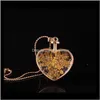 Murano kalp şekli lamba cam aromaterapi kolye kolyeler mücevher kuru çiçekler şişe şişe kolye whvm7
