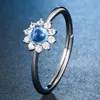 Cluster Rings ALLNOEL Silver 925 Jewelry Authentic Unisex Women's Ring Topaz Mysterious Opal Fine Gold 14k Wedding Couple