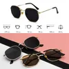 Zonnebril Mannen Sunglases Hexagon Zonnebril Vrouwen Metalen Frame Vissen Goud Thee Brillen Lentes De Sol Hombre Okulary UV400