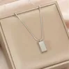 Pendant Necklaces 316L Stainless Steel Gold Brick Titanium Necklace Lady Square Snake Bone Chain Simple No Fade