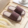 Home Linnen Katoenen Schoenen Dames Huis Slippers Casual Zachte Indoor Floor Schoenen Lente Herfst Dames Mute Slippers Sandalen Slipper Y1206