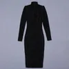 Casual Dresses Wholesale 2021 Women's Black Flannel Long Sleeve Fashion Boutique Celebrity Cocktail Party Dress