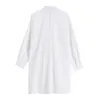 Mode Designer Langarm Kleid Weibliche Frühling Herbst Lace Up Schwarz Weiß Damen Hemd Kleider Koreanische Dünne Zweiteilige 210417