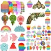 DHL Shipping Toys Tie Dye Rainbow Push It Bubble Antistress Toys Anti-Stress мягкие сенсорные подарки многоразовые игрушки сжигание с сожалением.