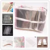 100 pcs 8x14cm Clear auto adesivo saco plástico sacos transparente opp embalagem poli sacos picadas penduradas furos