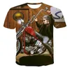 Homens camisetas 2022 T-shirt masculino e camisa modelada de motociclismo, anime homem da rua 3D, verão,