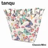 Shoppingkassar Tanqu Ny Classic Mini Färgglada Zip Up Frill Pleat Ruffle Inre foderinsats för Big Obag Canvas Pocket O Bag 220307
