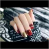 24pcsset Press on Manicure Gel Polish Art Art Length Length Extenstial Extension 1upbf Kib0x