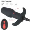 NXY Sex Vibrators Vibrerende Butt Pluggen Dildo Vibrator G-Spot Draadloze Afstandsbediening Anale Plug Stimulator Prostaat Massage Speelgoed voor Man / Woman 1218