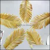 Fournitures de Fête Festive Maison Jardin Décoratif Fleurs Couronnes 5 Pcs Or Artificielle Monstera Tropical Plam Arbre Feuilles Pographie Fond