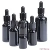 Flaconi contagocce in vetro nero per olio essenziale da 5 ml-50 ml Vuoti con tappo nero Euro riutilizzabili