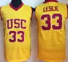 NCAA USC Trojans #24 Brian Scalabrine College Basketball Jerseys 31 Cheryl Miller 33 Lisa Leslie Red Yellow Stitched Jersey