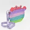 New Bubble Fidget Toys Crab Shoulder Bag Finger Press Bubbles Wallet Handbag Children's Decompression Toy Silicone Bags