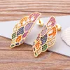 2021 luxe arc-en-ciel strass ailes Zircon mode boucles d'oreilles femmes charme romantique mariée mariage bijoux cadeaux