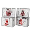 Papier Kerst Gift Tas Candy Cookie Huidige Wraps Xmas Tree Snowflake Handtas Party Goodie Verpakking Tassen Box Tote Holiday Decoration HY0119