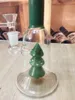 8,7-дюймовый зеленый рождественские стеклянные стеклянные бонг водяные трубы пузырьки кальян голова масло ветчики Percolator Shisha для курения