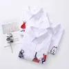 Cartoon Camicia bianca Casual Wear Cotton Turn Down Collar Manica lunga camicetta ricamo Feminina Top 973G 210420