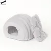 Cute House For Cat Winter Warm Puppy Pet Supplie Sleeping Bag Soft Mat Gray Lovely Cartoon Sheep Ear Cat Nest Pet Beds