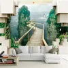 Custom 3d Wallpaper Stereo Vision Mountain Wall Mural Deep Brick Wallpapers For Bedroom Walls