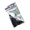 200 pcs/lot 6*10 cm avant clair en plastique/argent aluminium feuille Zip sac détail fermeture éclair Mylar feuille emballage pochette avec accrocher