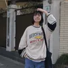 Preppy Style Brand Vintage Letter Print Crewneck Sweatshirt for Teens Girls Women Long Sleeve Tops Korean Harajuku Clothes 210729