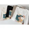 Women's Summer T Shirt Cartoon Print Casual White T-Shirts Fashion Cotton Tops For Tees Blusa 210720