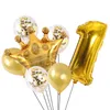 Złoty numer folia lateksowy balony dzieci dorosłych urodziny party dekoracji dziewczyna chłopiec wystrój baby shower balon dostawy