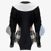 Twotwinstyle Casual Patchwork Platforma Platforma Dla Kobiet Turtleneck Puff Długi Rękaw Hit Kolor Dzianiny Topy Kobiet Jesień 210517