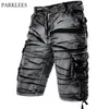 Gris Camo Cargo Shorts Hommes Coton Hommes Pantalons Courts Confortable Bermuda Masculina Coupe Décontractée Multi-Pocket Pantalon Corto Hombre 210716