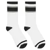 Erkek Çorap Moda Beyaz Siyah Çizgili Yürüyüş Bisiklet Çorap Gay Seksi Erkekler Spor Uzun Tüp Streetwear Rahat
