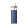 New500ml glas vatten te tumblers flaskor bambu lock silikon ärm kaffe dricka flaska med halm rra10386