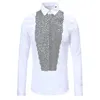 Mäns Casual Shirts Mens Luxury Sequin Broderi Långärmad Kausalklänning Slim Fit Party Male