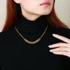 Ketten 2021 Kubanische Kette Halskette Silber Vergoldung Für Frauen Edelstahl Schmuck Zubehör Choker Liebe Geschenk Freundin