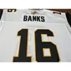 Custom 009 Hamilton Tiger-katter # 16 Brandon Banks Real Full Broderi College Jersey Size S-6XL eller Anpassat något namn eller nummer Jersey