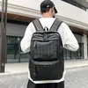 Sac A Dos 2021 Zaino grande di lusso Borsa impermeabile da scuola nera Confezione alla moda Zaini in pelle di grandi dimensioni intrecciati Borse per laptop da uomo