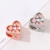 Fit Pandora Charm Bracelet European Silver Charms Snake Beads Valentine's Day Heart Enamel DIY Snake Chain For Women Bangle Necklace Jewelry